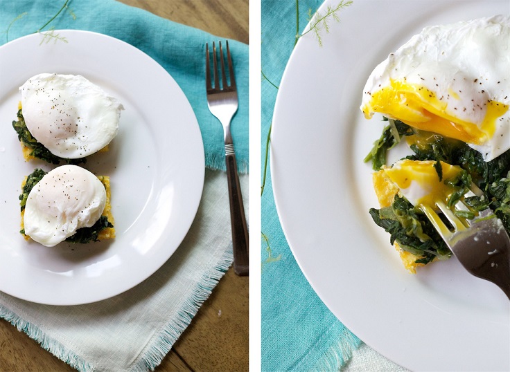 Eggs-Florentine-with-Crispy-polenta-squares