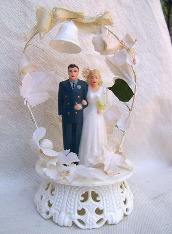 1950S Wedding Cakes
 1950s 60s MILITARY WEDDING CAKE topper by AntiqueAddictions