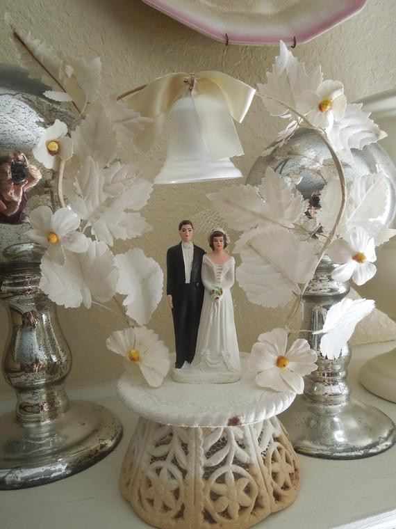 1950S Wedding Cakes
 Vintage 1950 Bride and Groom Wedding Cake Topper by
