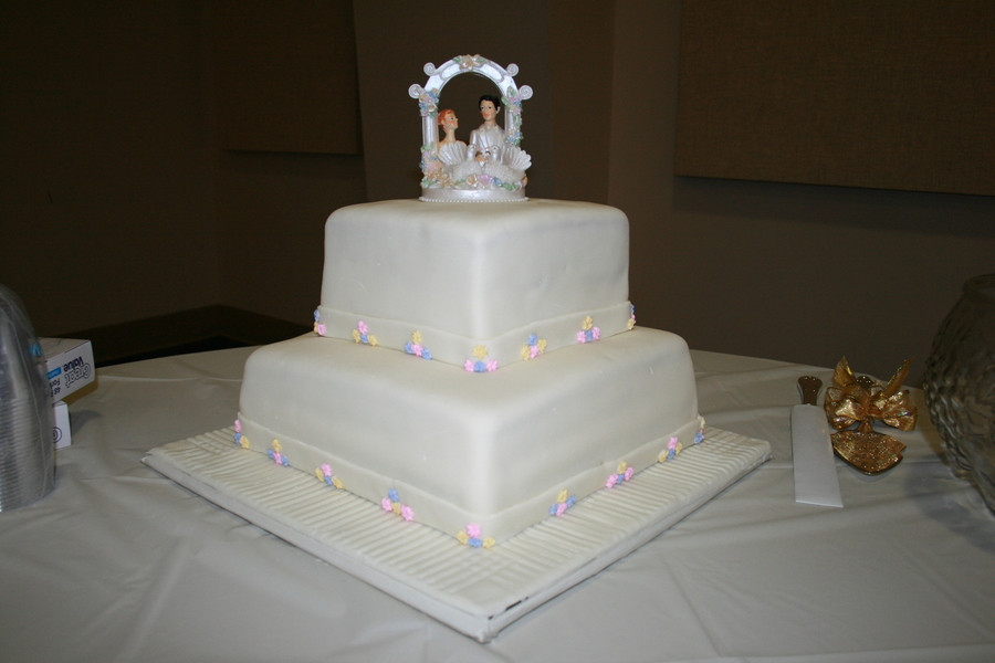 2 Tier Square Wedding Cakes
 Two Tier Square Fondant Wedding Cake CakeCentral