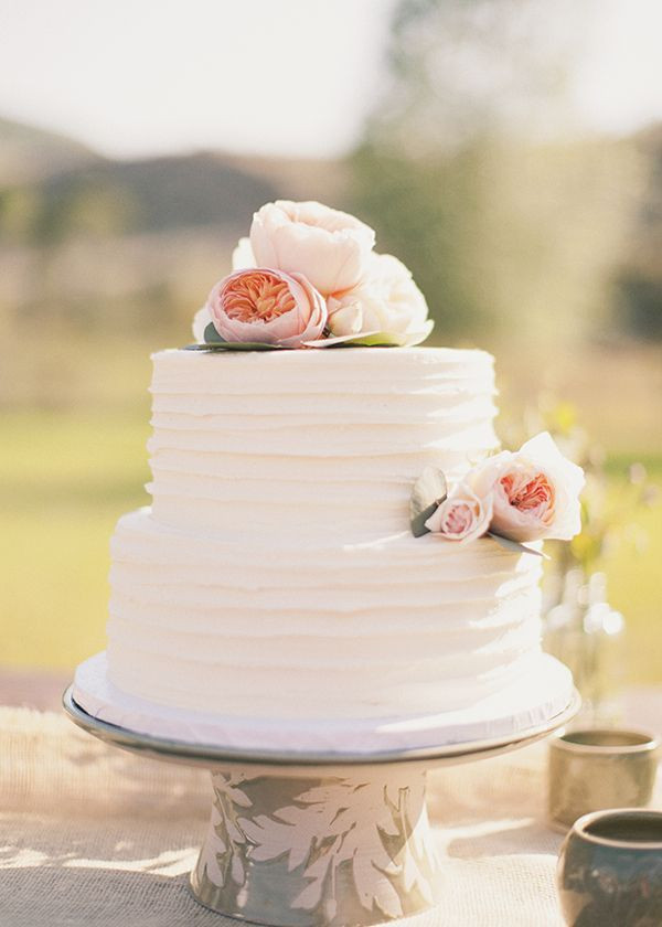 2 Tier Wedding Cakes Pictures
 White two tier wedding cake with textured frosting and