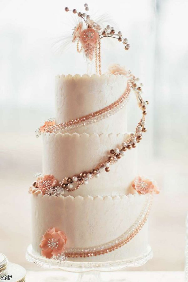 2016 Wedding Cakes
 Blush And Gold Wedding Cake 2015 2016