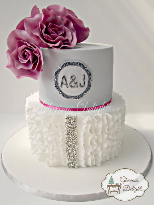 25Th Wedding Anniversary Cakes
 Modern ruffles 25th wedding anniversary cake Cake by