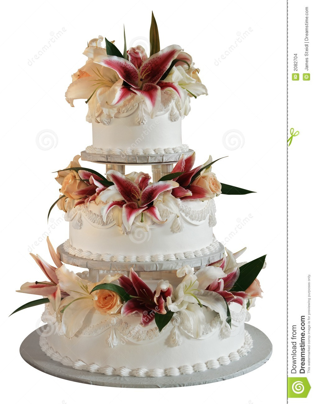 3 Layer Wedding Cakes
 3 layer wedding cake stock photo Image of roses bride