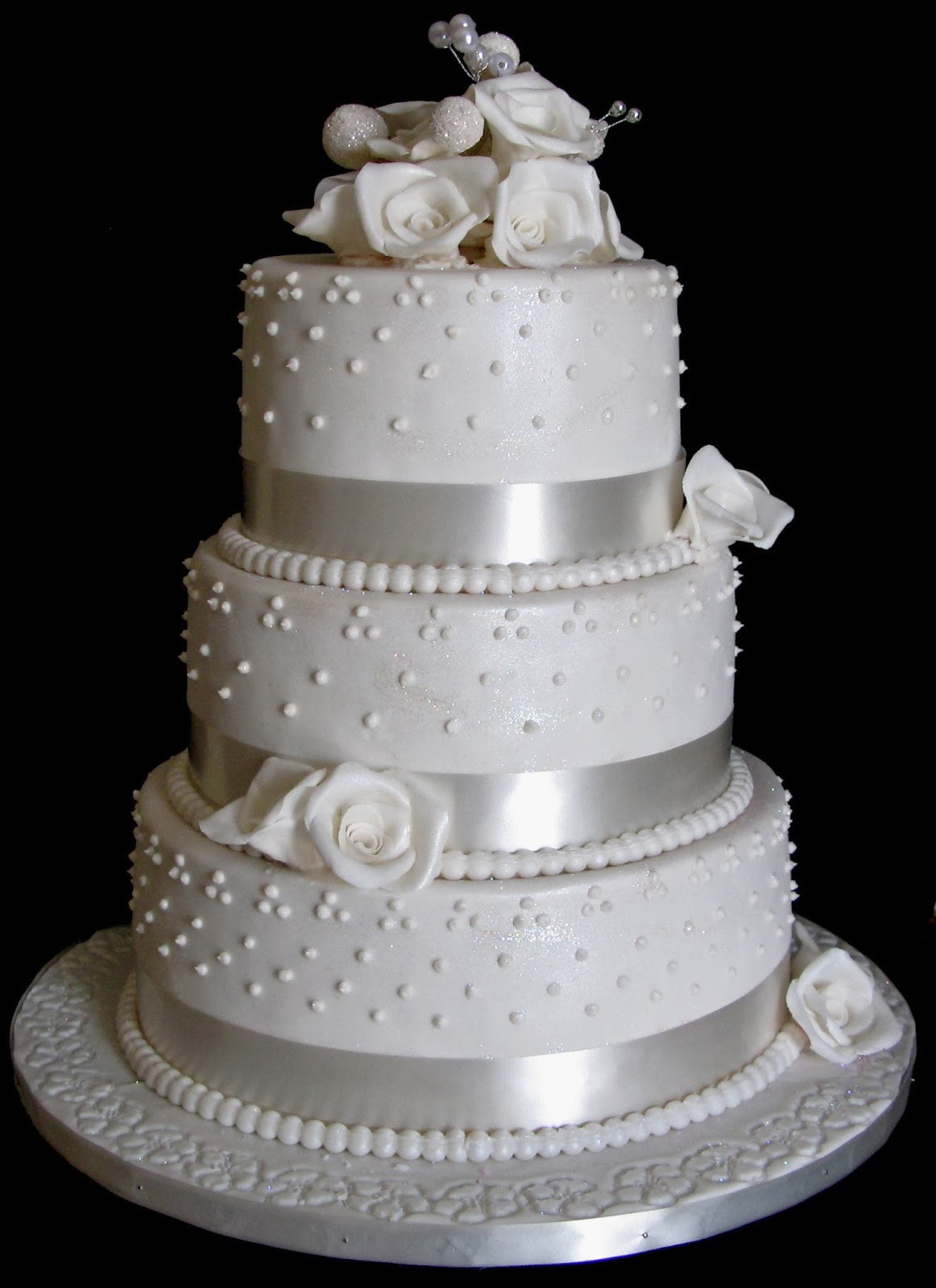 3 Layer Wedding Cakes
 Sugarcraft by Soni Three Layer Wedding Cake White Roses