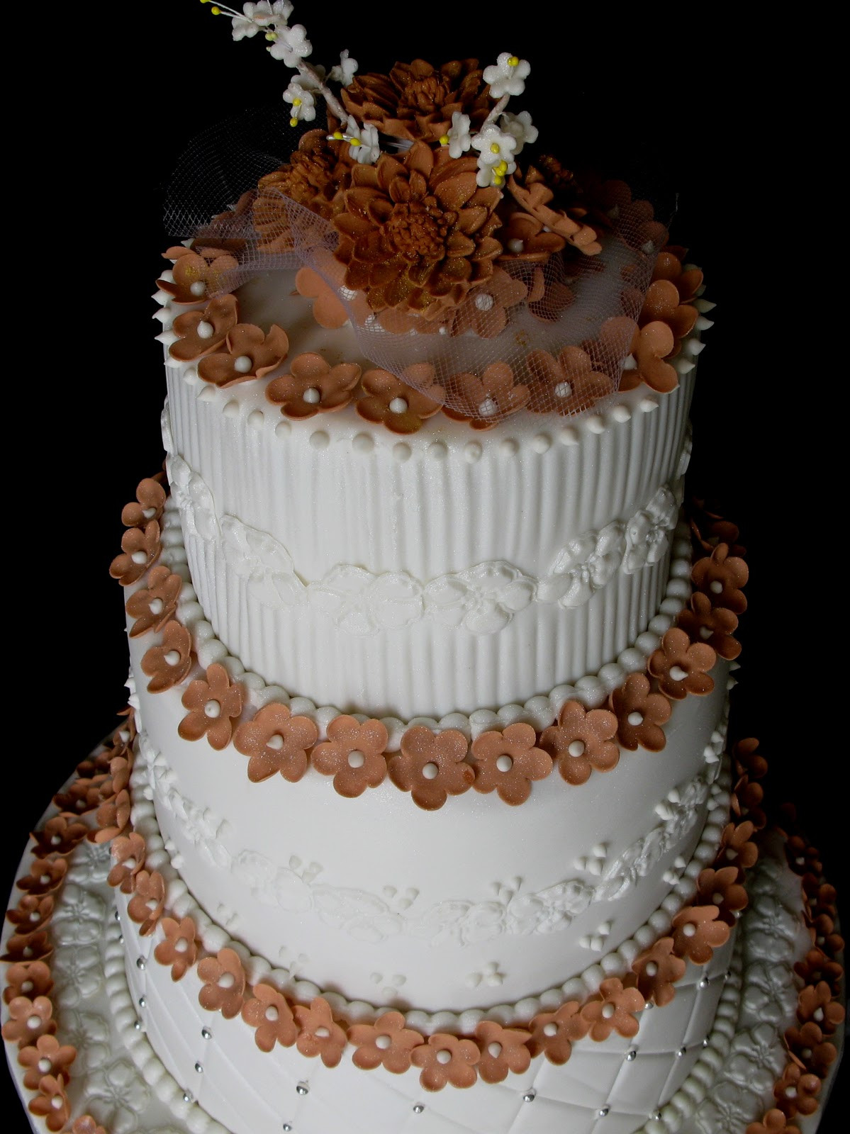 3 Layer Wedding Cakes
 Sugarcraft by Soni Three Layer Wedding Cake Blossoms