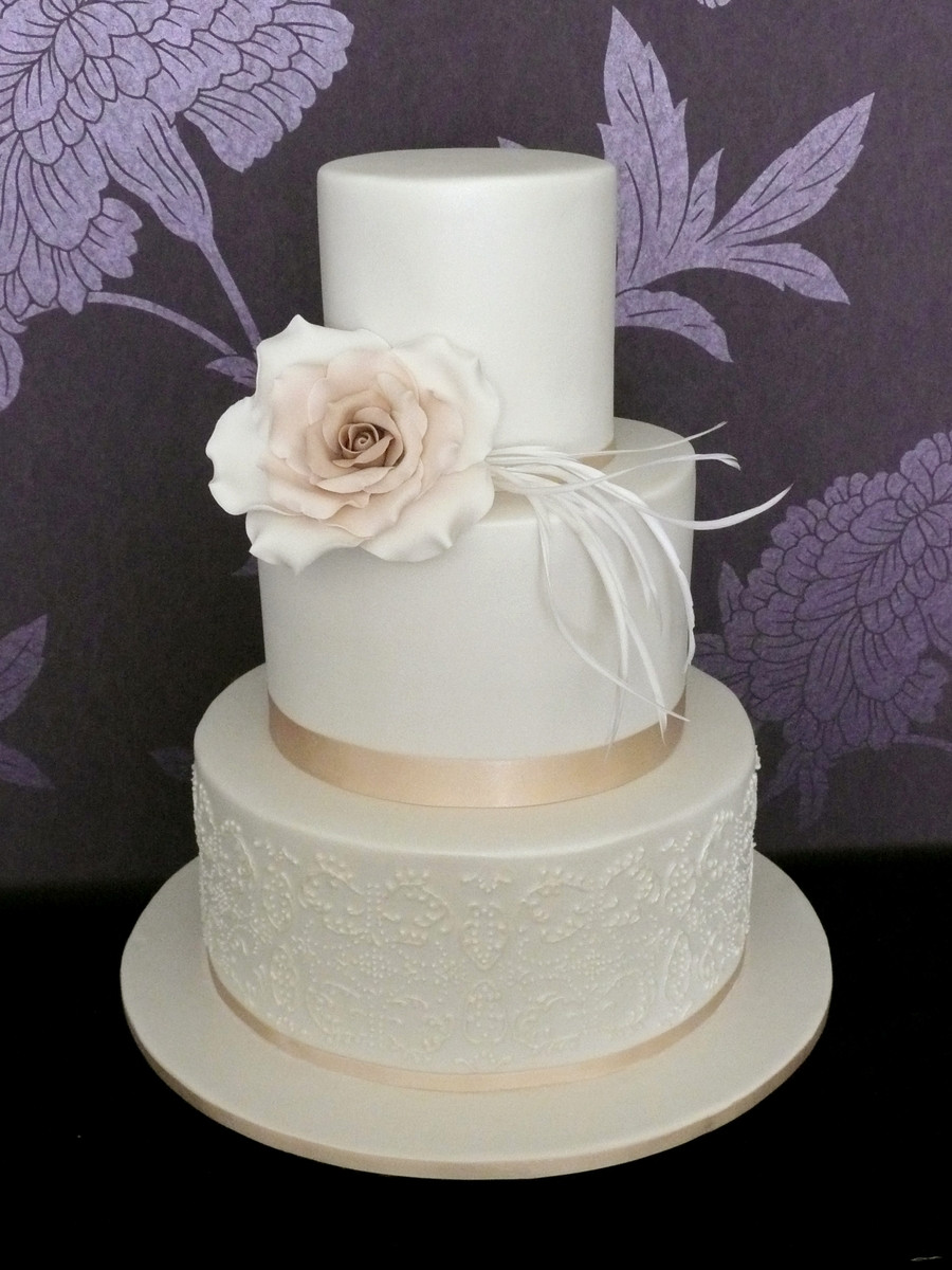 3 Layered Wedding Cakes
 Double Stack Wedding Cake With Ivory Rose CakeCentral