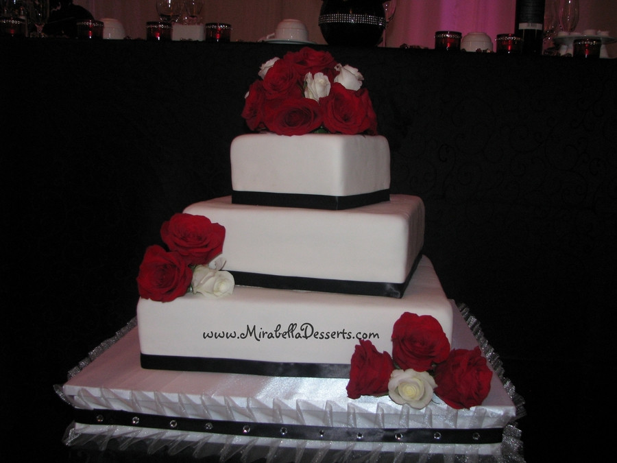 3 Tier Square Wedding Cakes
 3 Tier Square Wedding Cake Decorated To Match The