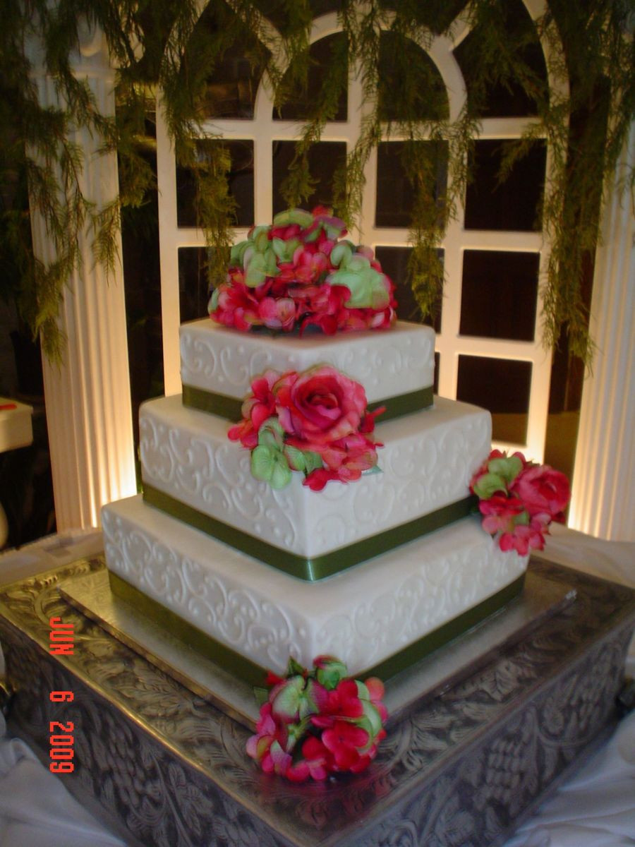 3 Tier Square Wedding Cakes the Best Square 3 Tier Wedding Cake Cakecentral