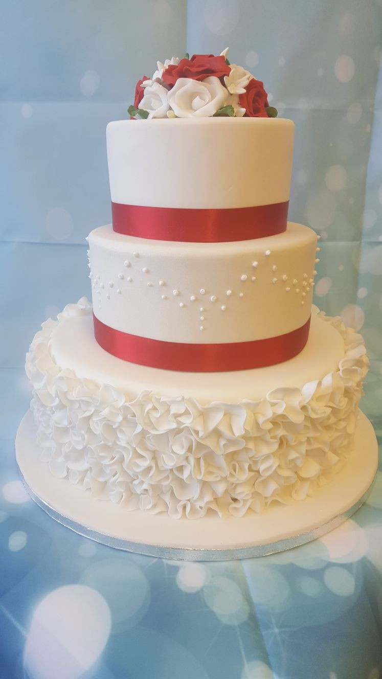 3 Tier Wedding Cakes
 3 Tier Wedding Cake Ruffles Ravens Bakery of Es Ltd