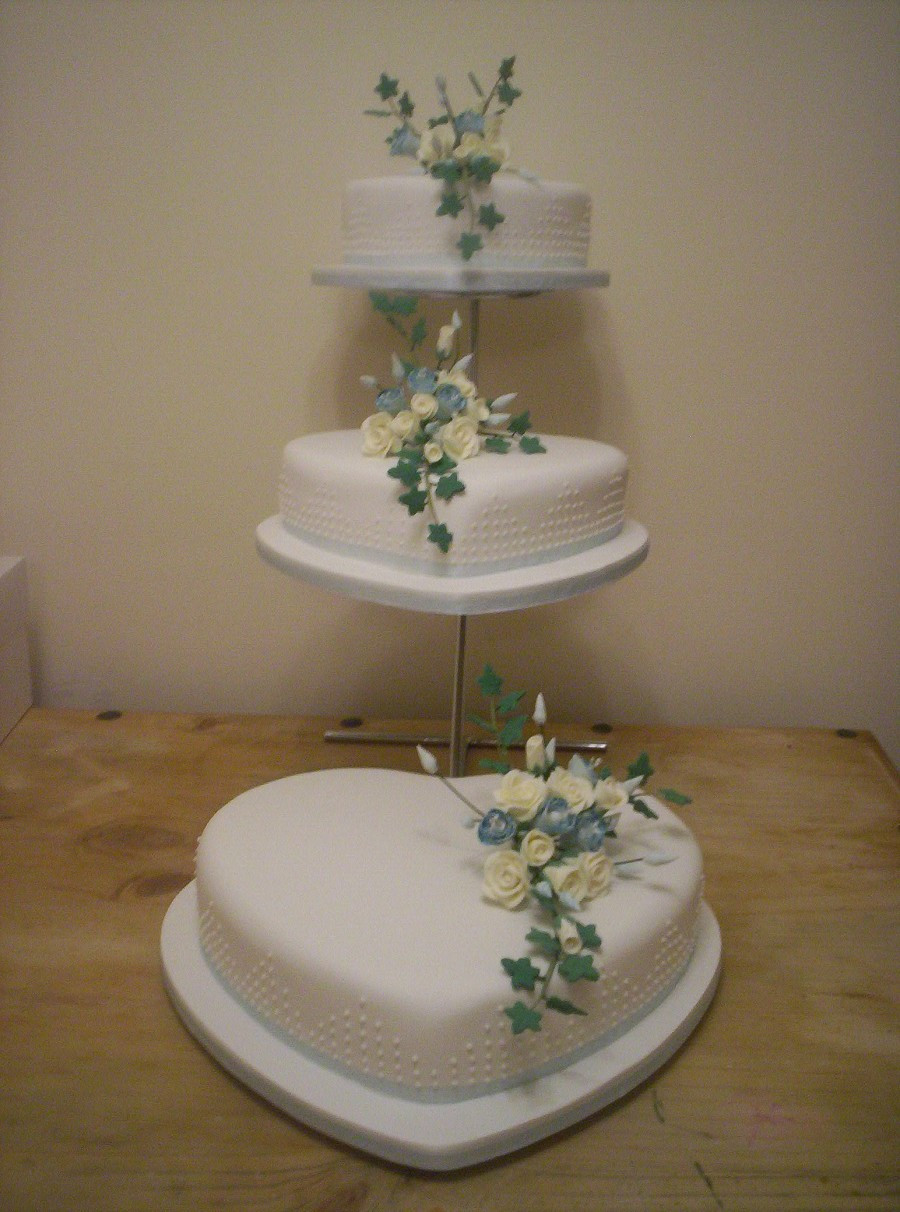 3 Tier Wedding Cakes Designs
 Amazing 3 Tier Heart Shaped Wedding Cake Design on