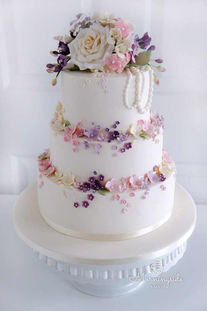 3 Tier Wedding Cakes Pictures
 Wedding Cakes and Sugar flowers in North Lanarkshire