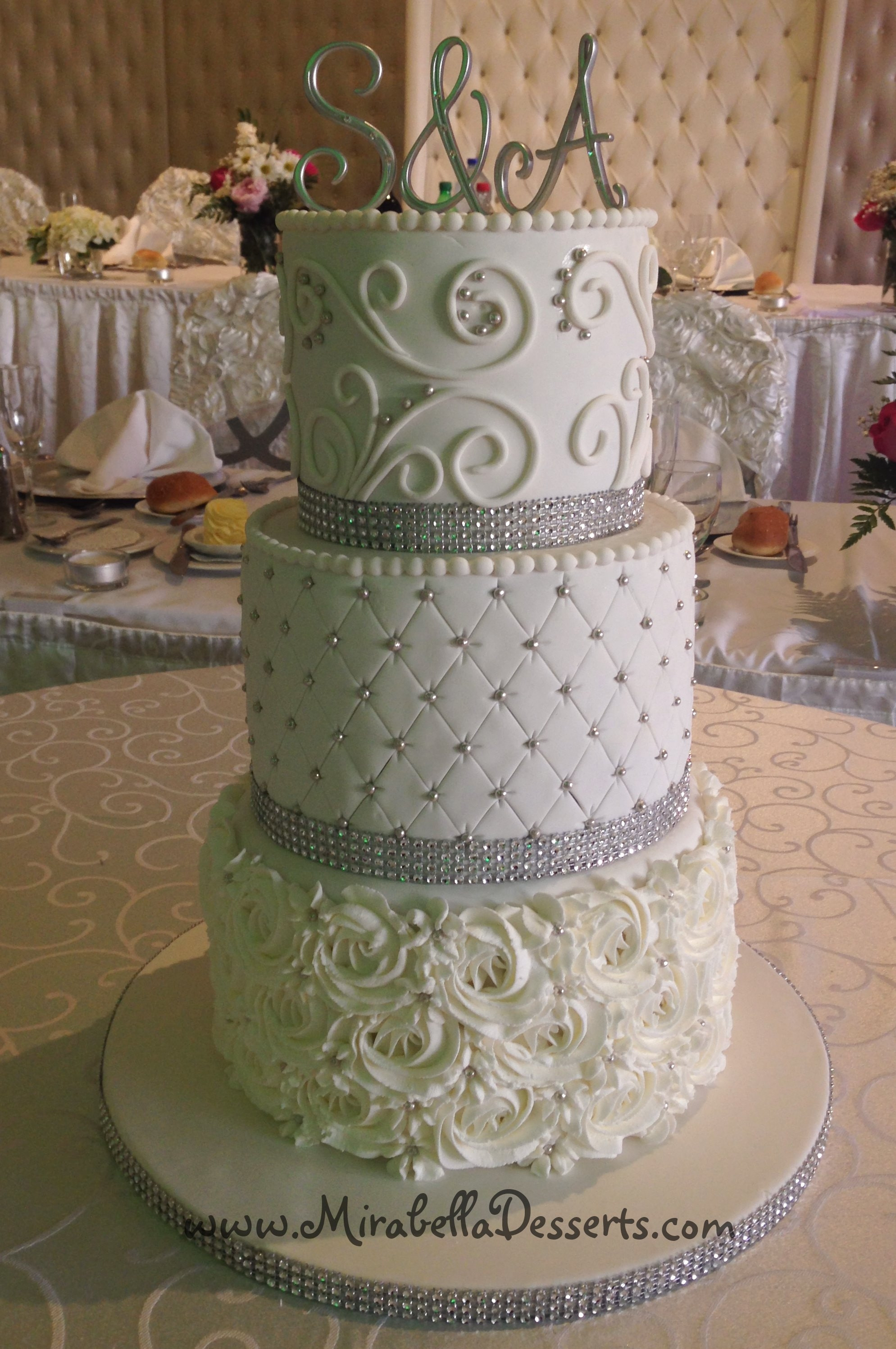 3 Tier Wedding Cakes Pictures
 3 Tier All White Wedding Cake Decorated With Buttercream