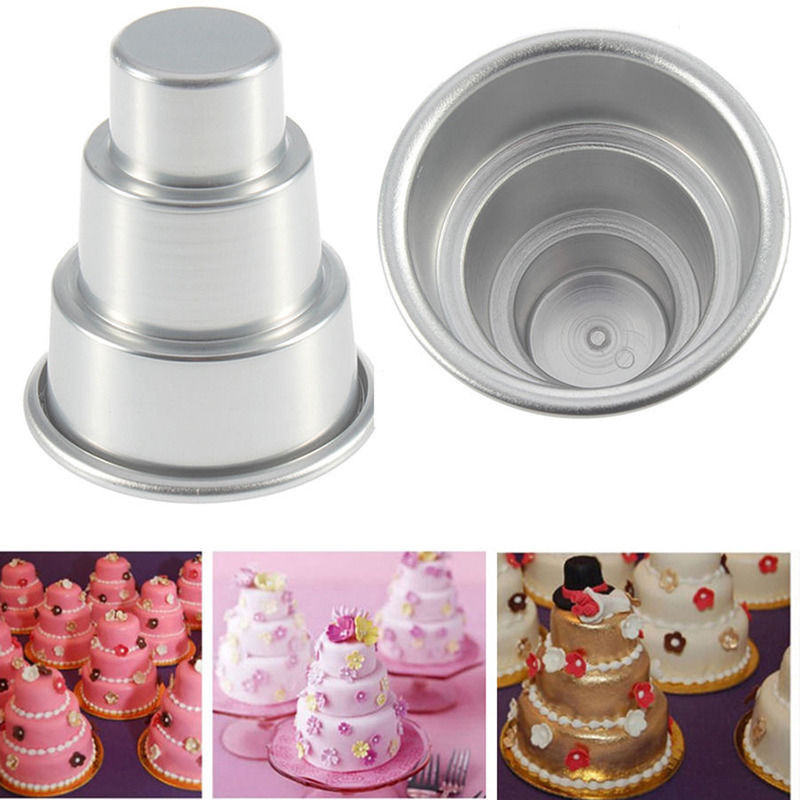 3 Tier Wedding Cakes Sizes
 3 Sizes Mini 3 Tier Wedding Cake Tins Pudding Pan Baking