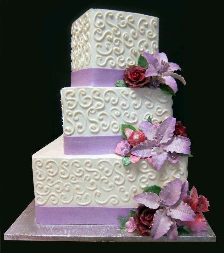 3 Tiered Square Wedding Cakes
 3 tier square wedding cake