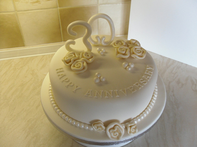 30Th Wedding Anniversary Cakes
 30th Pearl Anniversary cake