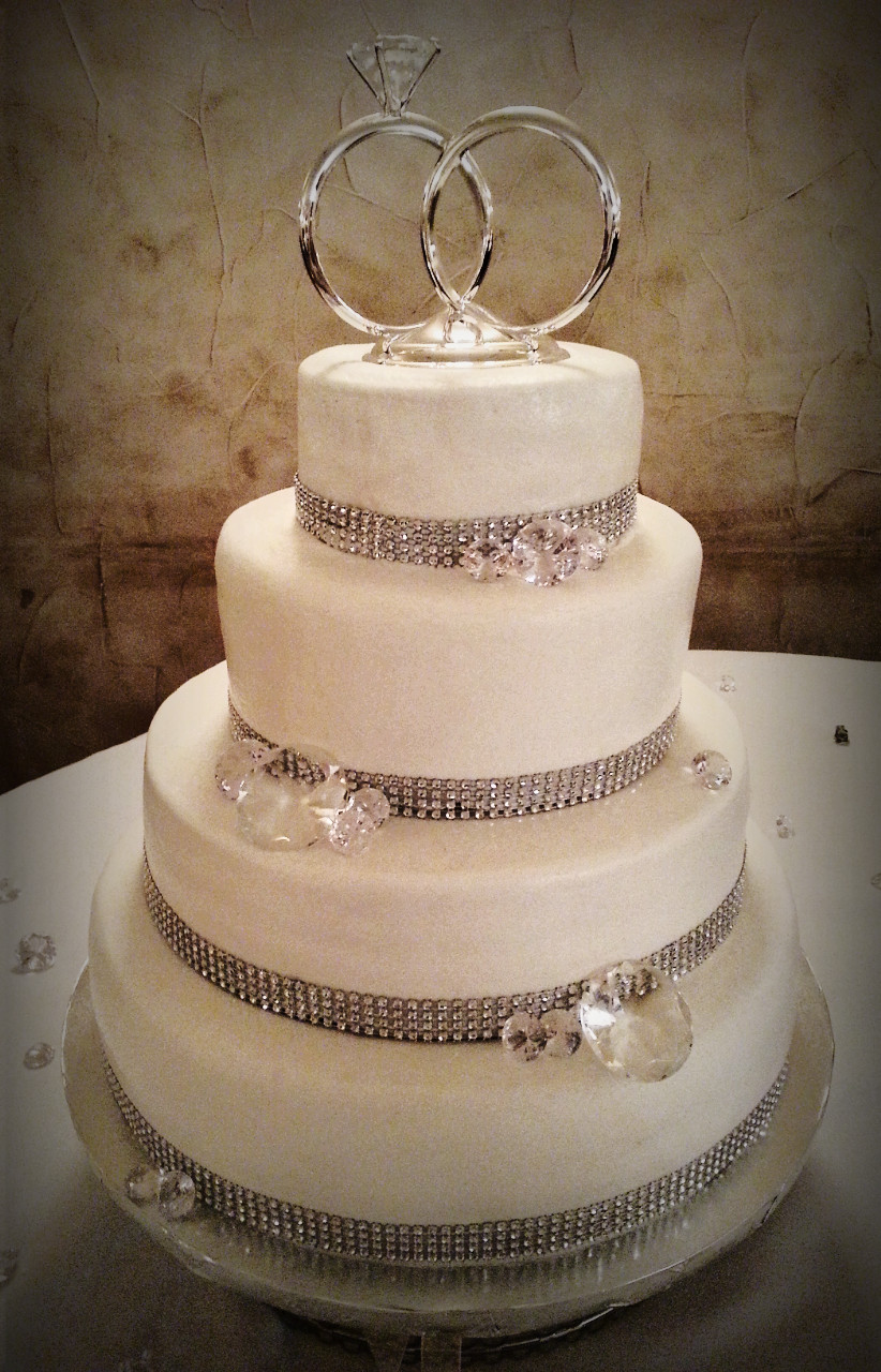 4 Tier Wedding Cakes
 Simple & chic "Bling" themed four 4 tier wedding cake