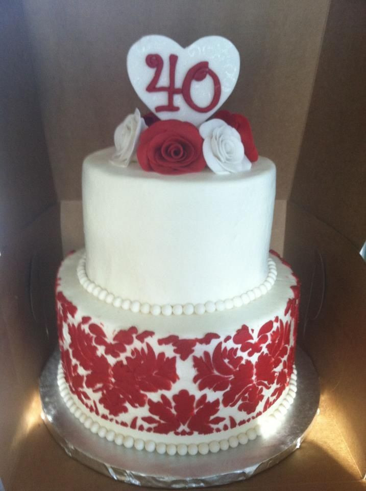 40Th Wedding Anniversary Cakes
 40th anniversary cake Sweet Cakes by Toni