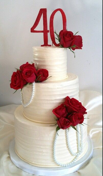 40Th Wedding Anniversary Cakes
 25 best ideas about 40th Anniversary Cakes on Pinterest