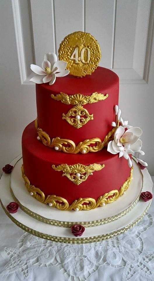 40Th Wedding Anniversary Cakes
 Ruby Red 40Th Anniversary Cake CakeCentral