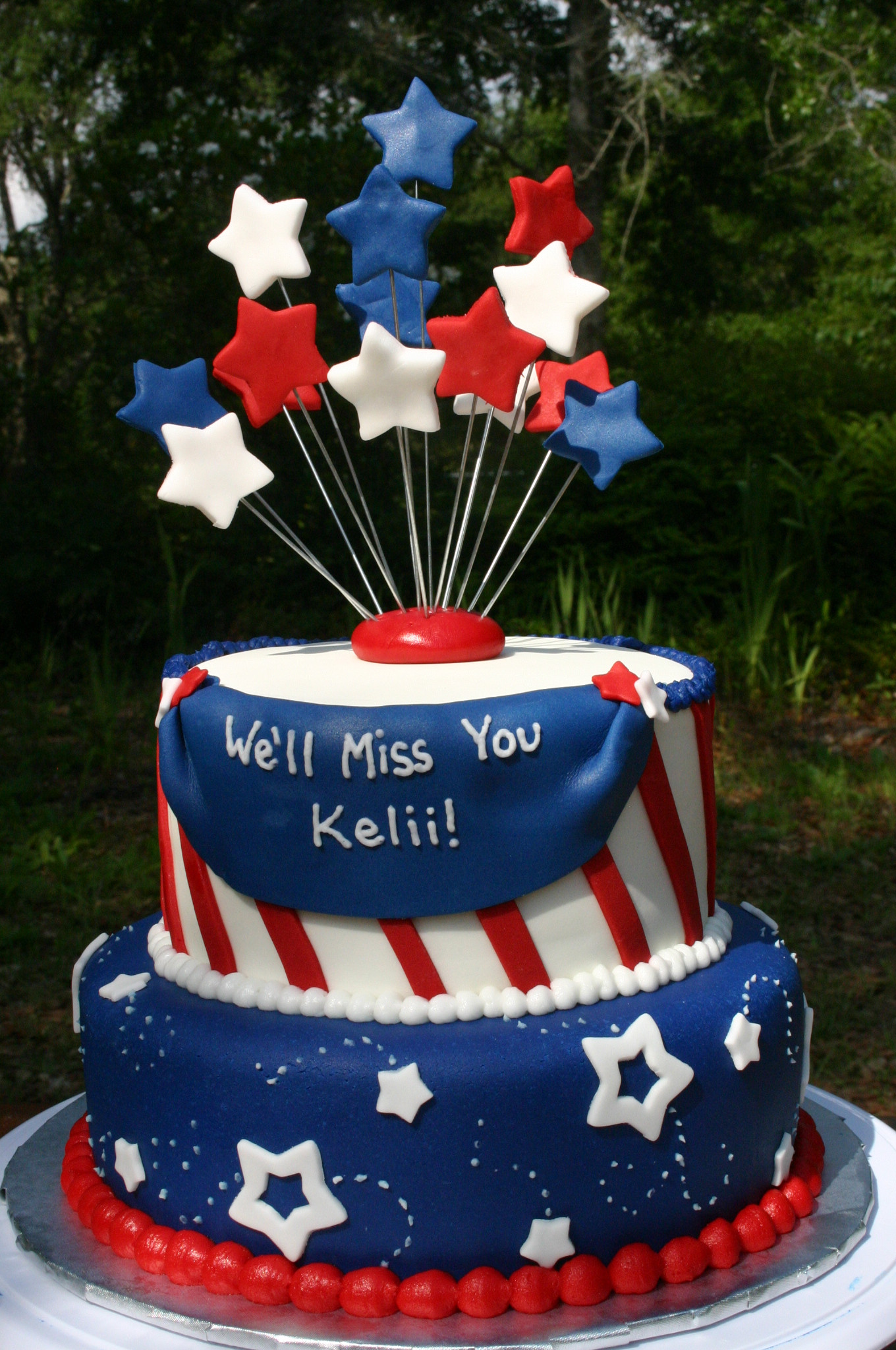 4Th Of July Birthday Cake
 Patriotic going away cake