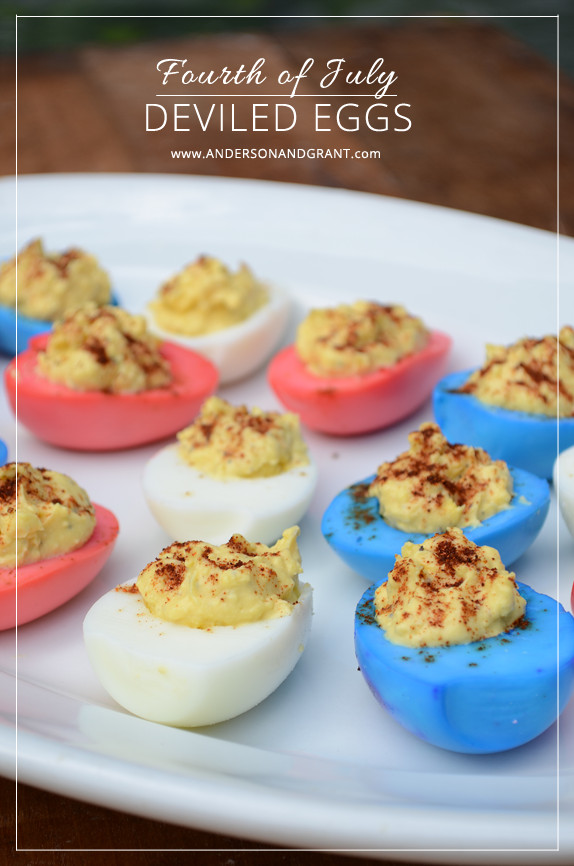 4Th Of July Deviled Eggs
 Dyed Deviled Eggs for the Fourth of July