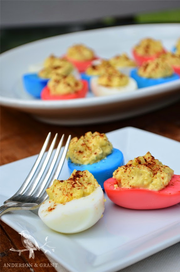 4Th Of July Deviled Eggs
 Dyed Deviled Eggs for the Fourth of July