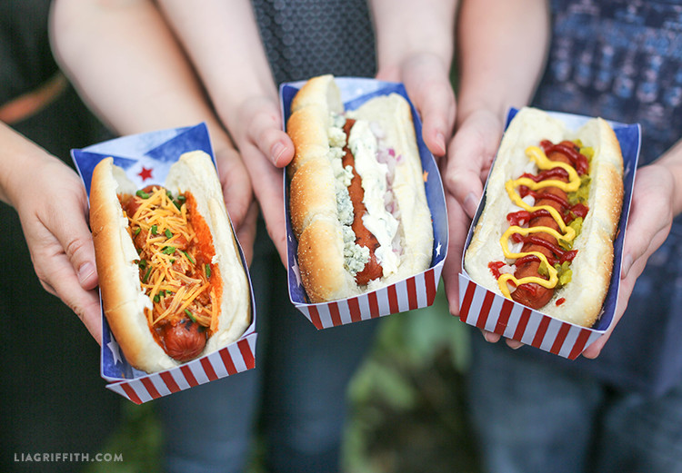 4Th Of July Hot Dogs
 Hot Dog Bar for 4th of July Lia Griffith