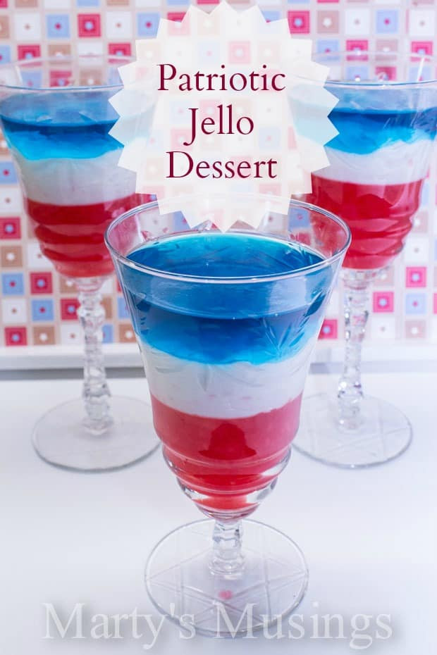 4Th Of July Jello Dessert
 Red White and Blue Layered Jello Dessert