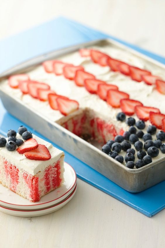 4Th Of July Poke Cake
 Red White and Blue Poke Cake Recipe Pinterest