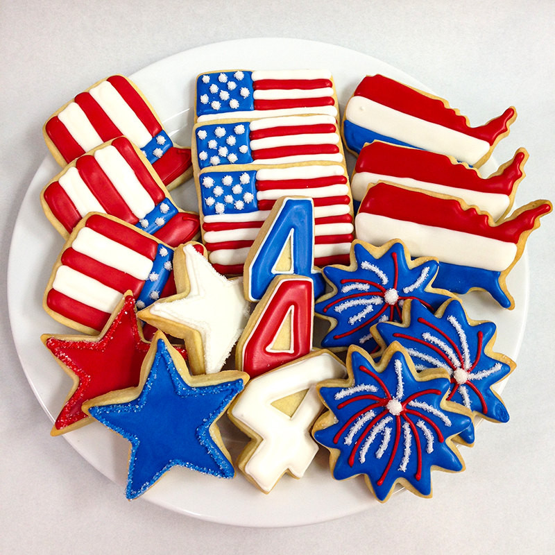 4Th Of July Sugar Cookies
 FOURTH of JULY COOKIES Decorated Sugar Cookie Gift Box 18