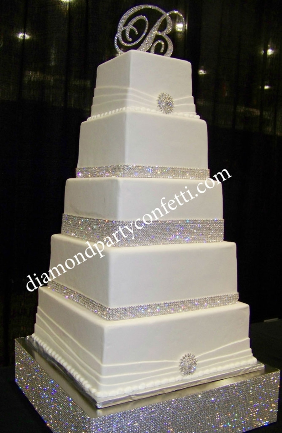 5 Tier Wedding Cakes
 Rhinestone Bling Wedding Cake CakeCentral