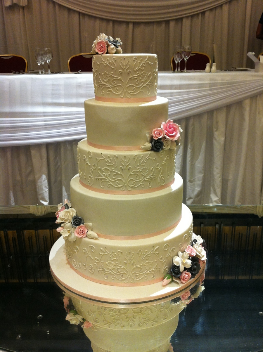 5 Tiered Wedding Cakes
 The Sensational Cakes HAND PAINTED ROYAL ICING DESIGNED