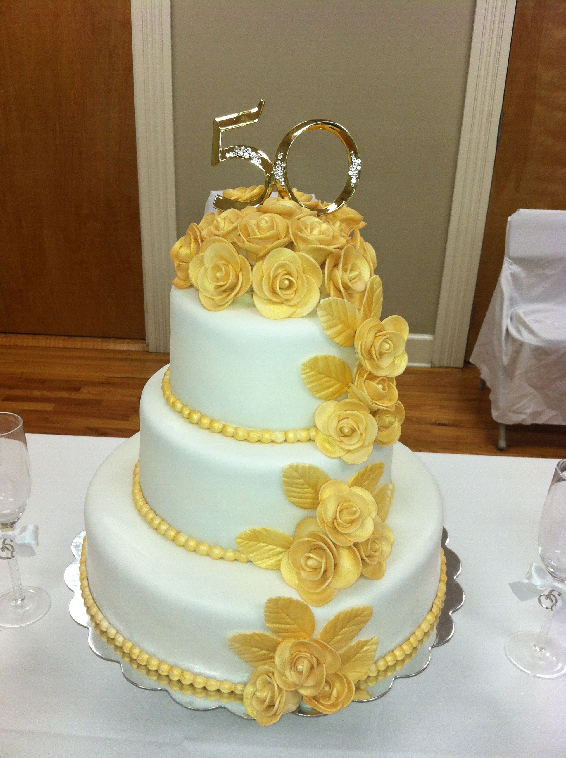 50Th Wedding Cakes
 50th Wedding Anniversary Cake The roses are made of gum