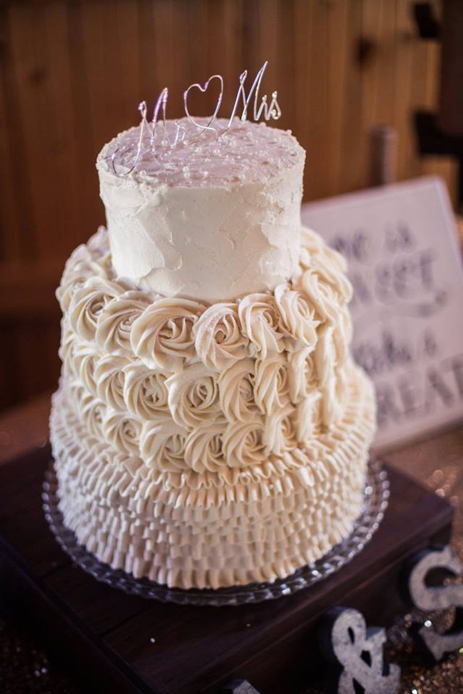 6 Inch Wedding Cakes
 Rustic Ruffle And Rosettes Wedding Cake CakeCentral