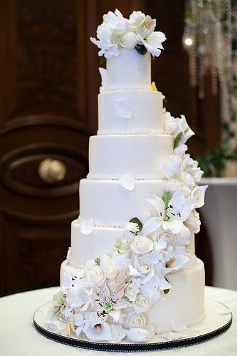 6 Layer Wedding Cakes
 6 Tier Wedding Cake With Sugar Flower Cascade