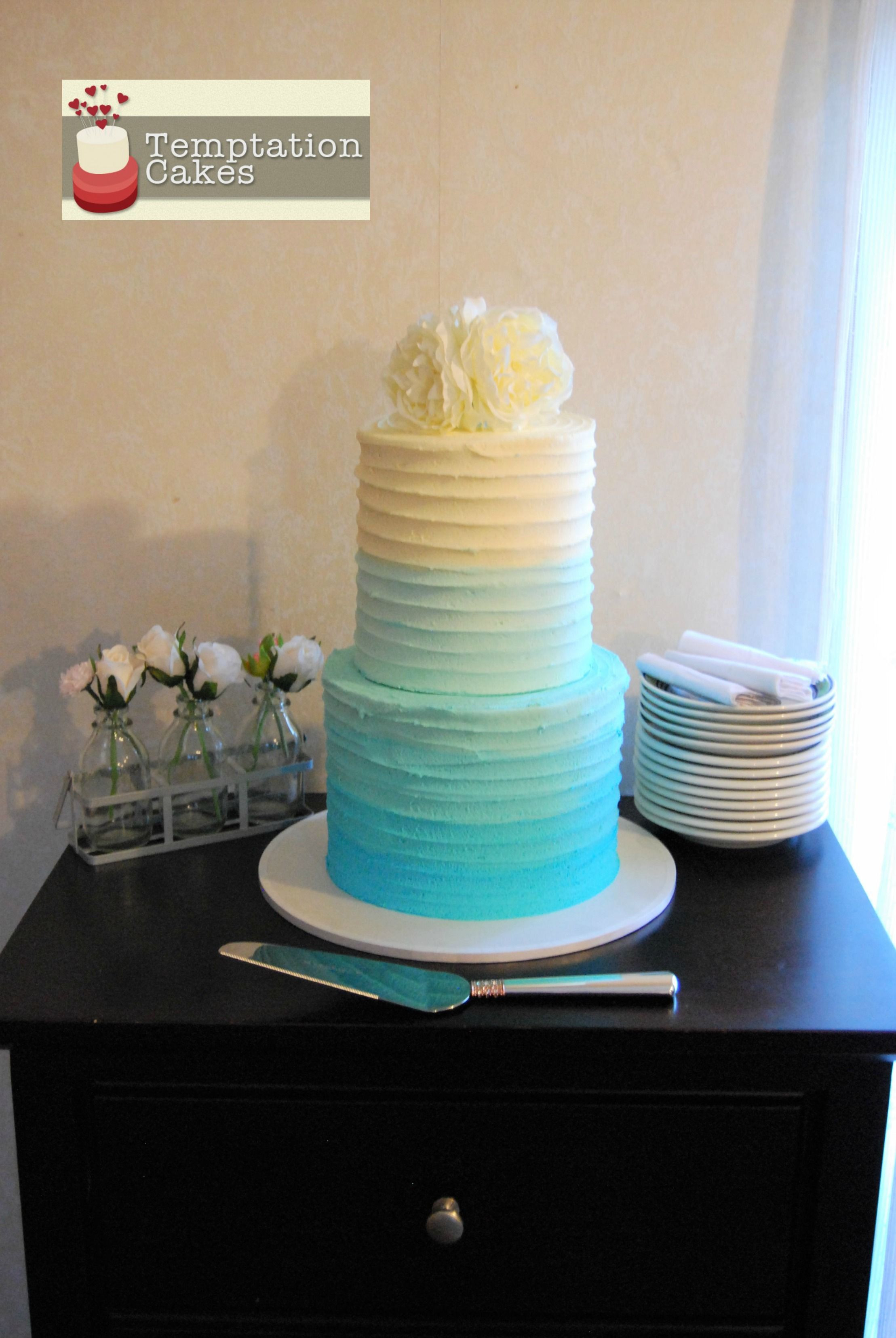 6 Layer Wedding Cakes
 Ombre Wedding Cake Auckland in 8 and 6 inch 4 layer $295