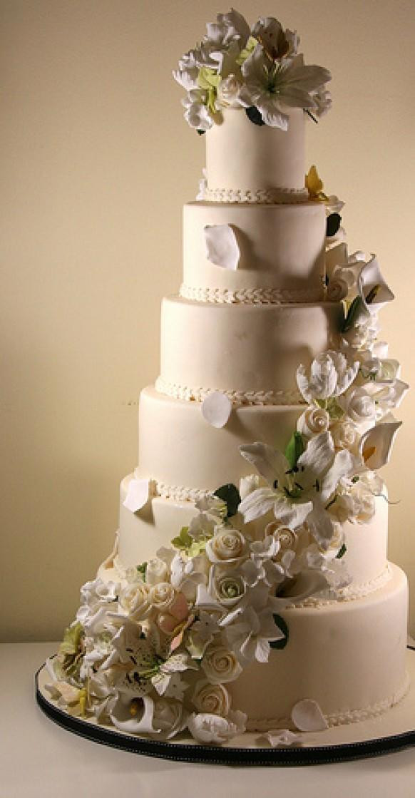 6 Tier Wedding Cakes
 6 Tier Wedding Cake With Sugar Flowers Cascade