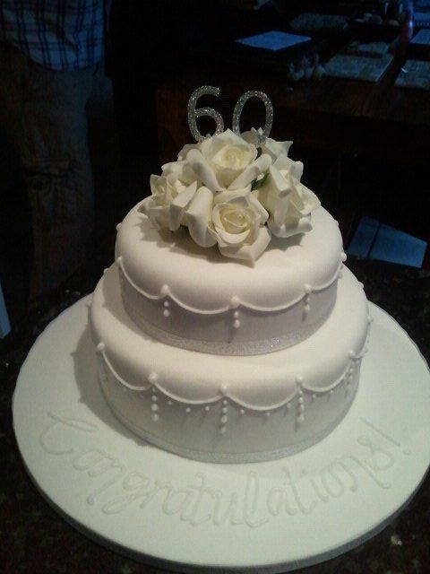 60Th Wedding Anniversary Cakes Ideas
 Simple but elegant anniversary cake