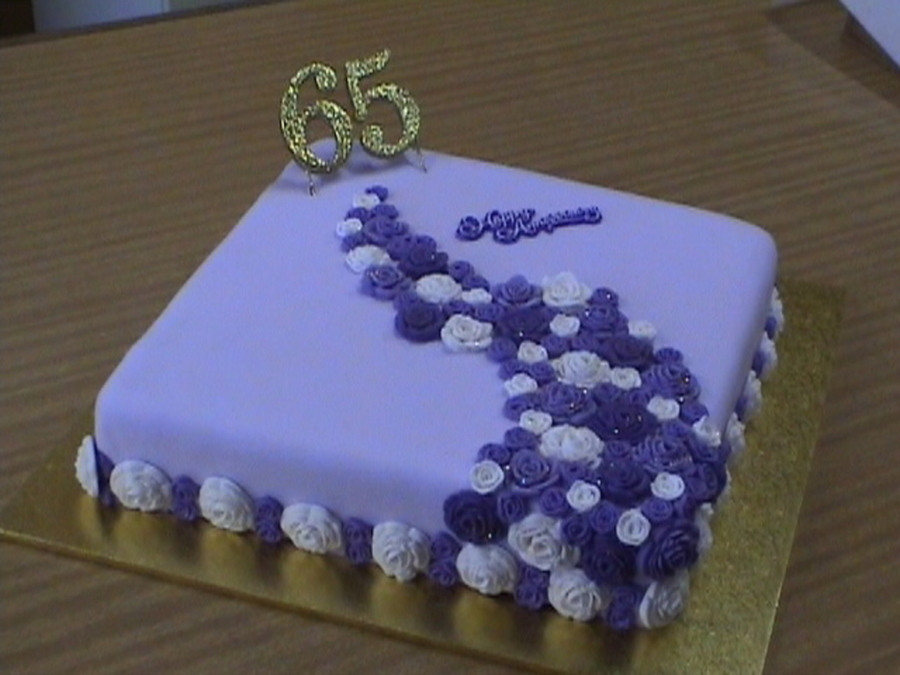 65Th Wedding Anniversary Cakes
 Purple Rose 65Th Wedding Anniversary Cake CakeCentral