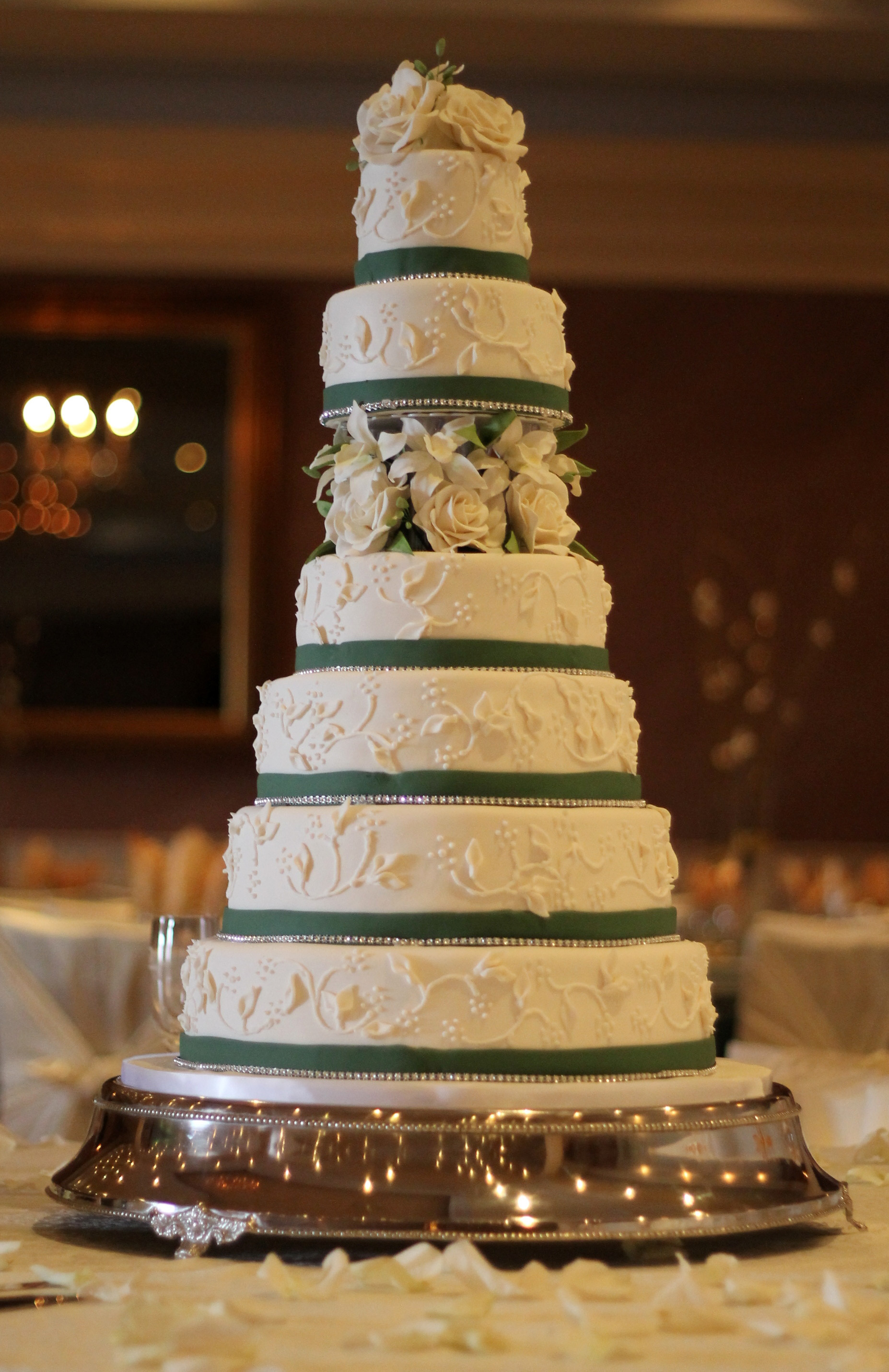 7 Tier Wedding Cakes
 Seven Tier Green and White Floral Wedding Cake Diary of