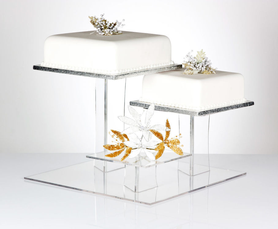 Acrylic Cake Stands For Wedding Cakes
 Delia Square 3 Tier Acrylic Cake Stand