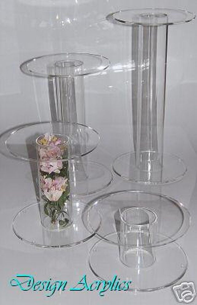 Acrylic Cake Stands For Wedding Cakes
 4 GIANT ACRYLIC SINGLE STEM CAKE STANDS WEDDING CASCADE