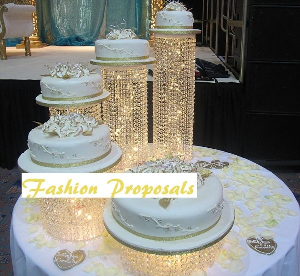 Acrylic Cake Stands For Wedding Cakes
 Wedding Cake Stand Cascade Waterfall Crystal Set 5