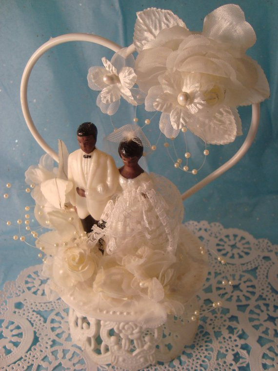 African American Cake Toppers For Wedding Cakes
 African American Wedding Cake Topper Vintage by OmasBasement