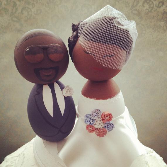 African American Cake Toppers For Wedding Cakes
 Custom African American Wedding Cake Topper Every topper is