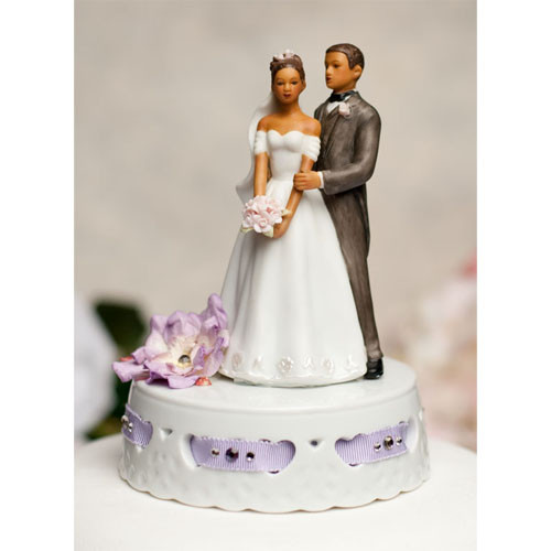 African American Cake Toppers For Wedding Cakes
 African American Ribbon Accent Wedding Cake Topper