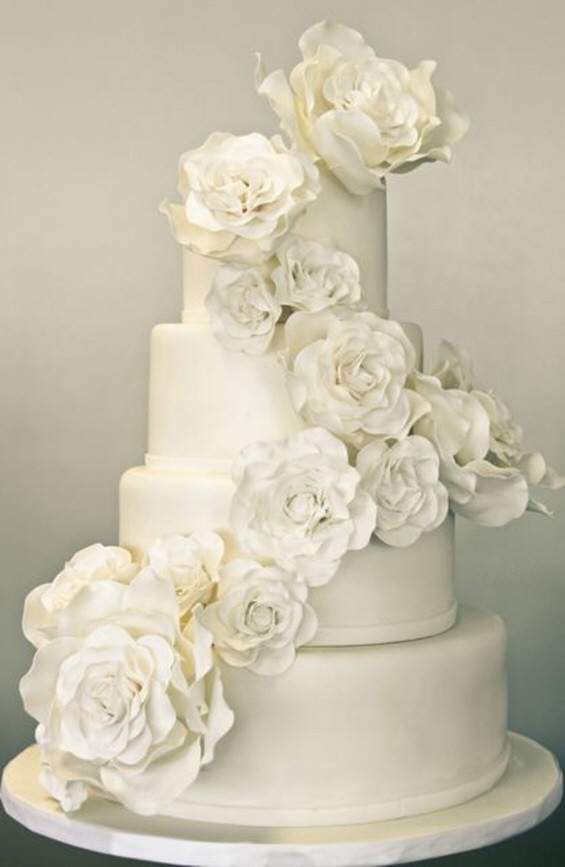 All White Wedding Cake
 A Sweet Soiree All White Wedding Cakes