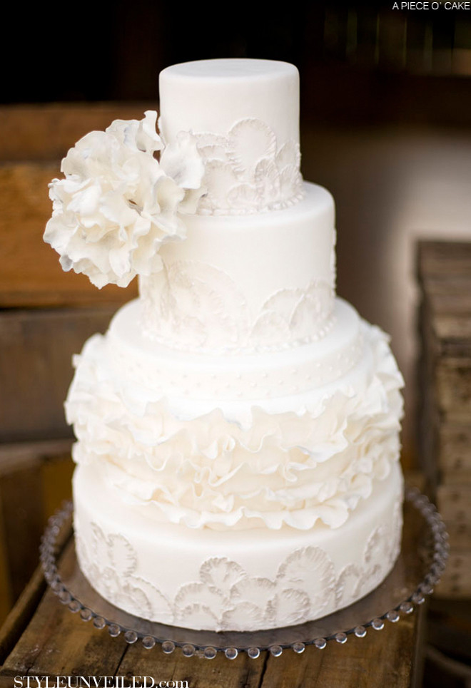 All White Wedding Cake
 All White Wedding Cakes Belle The Magazine