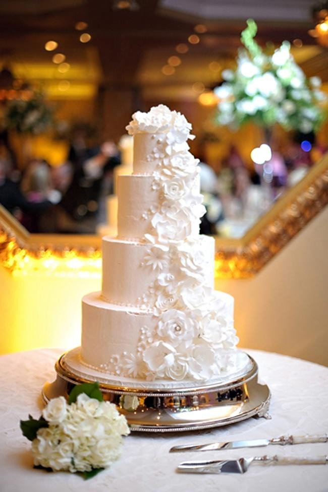 All White Wedding Cake
 Wedding Cakes All White Wedding Cake Weddbook